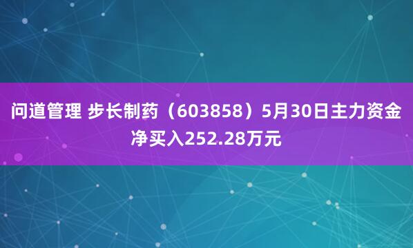 问道管理 步长制药（603858）5月30日主力资金净买入252.28万元