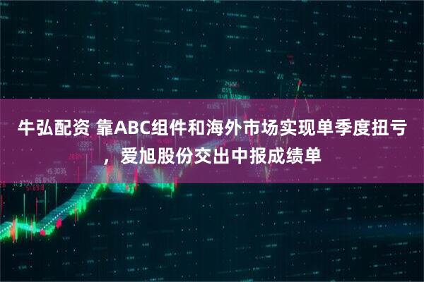 牛弘配资 靠ABC组件和海外市场实现单季度扭亏，爱旭股份交出中报成绩单